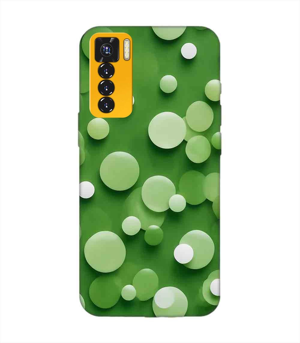 Printed Mobile Back Covers for Tecno Camon 17 Pro close up green background with white polka dots