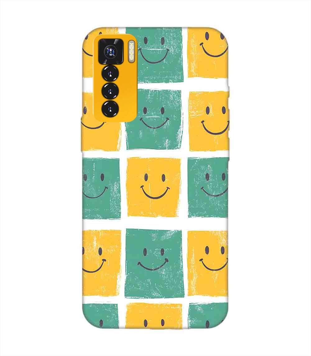 Printed Mobile Back Covers for Tecno Camon 17 Pro close up pattern smiley faces