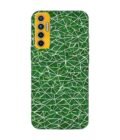 Printed Mobile Back Covers for Tecno Camon 17 close up green white geometric pattern