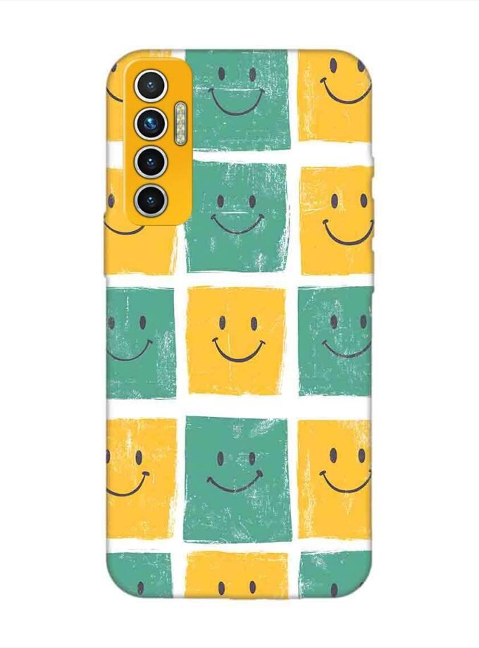 Printed Mobile Back Covers for Tecno Camon 17 close up pattern smiley faces