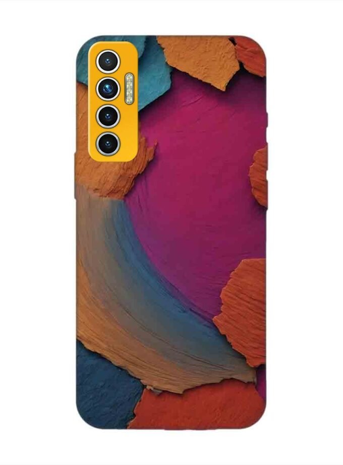 Printed Mobile Back Covers for Tecno Camon 17 closeup color textured surface
