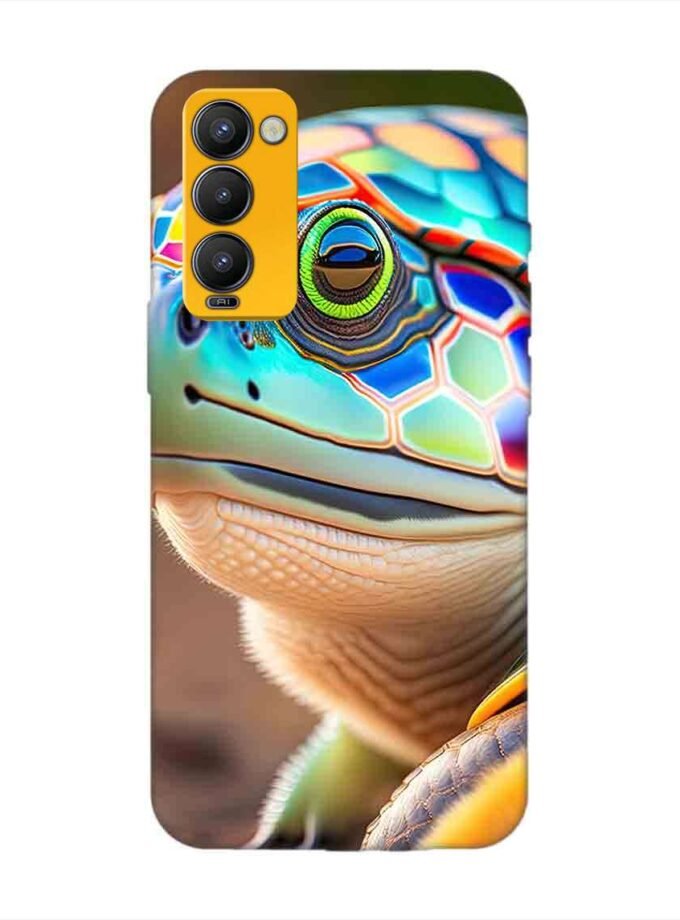 Printed Mobile Back Covers for Tecno Camon 18 close up cute turtle