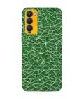 Printed Mobile Back Covers for Tecno Camon 18 close up green white geometric pattern