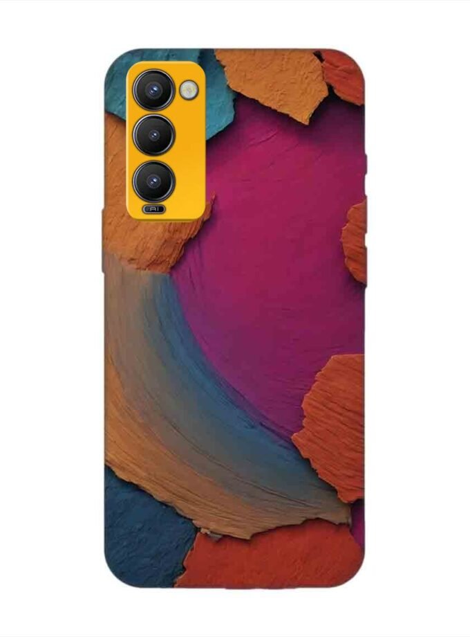 Printed Mobile Back Covers for Tecno Camon 18 closeup color textured surface
