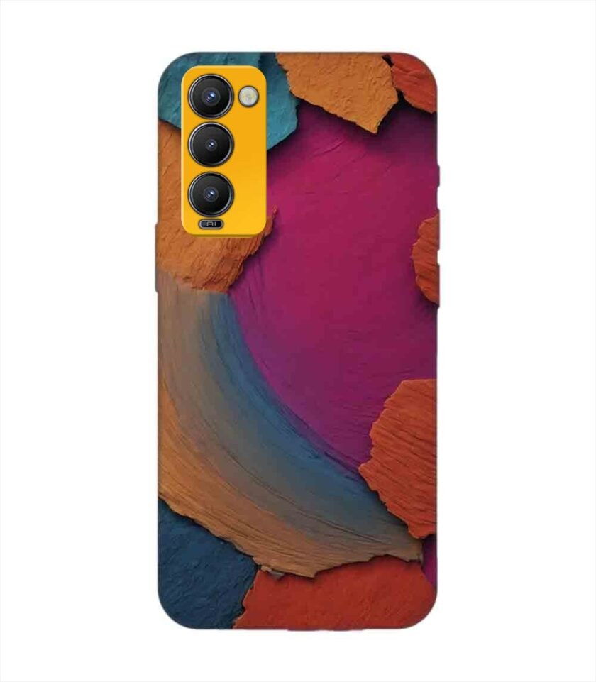 Printed Mobile Back Covers for Tecno Camon 18 closeup color textured surface