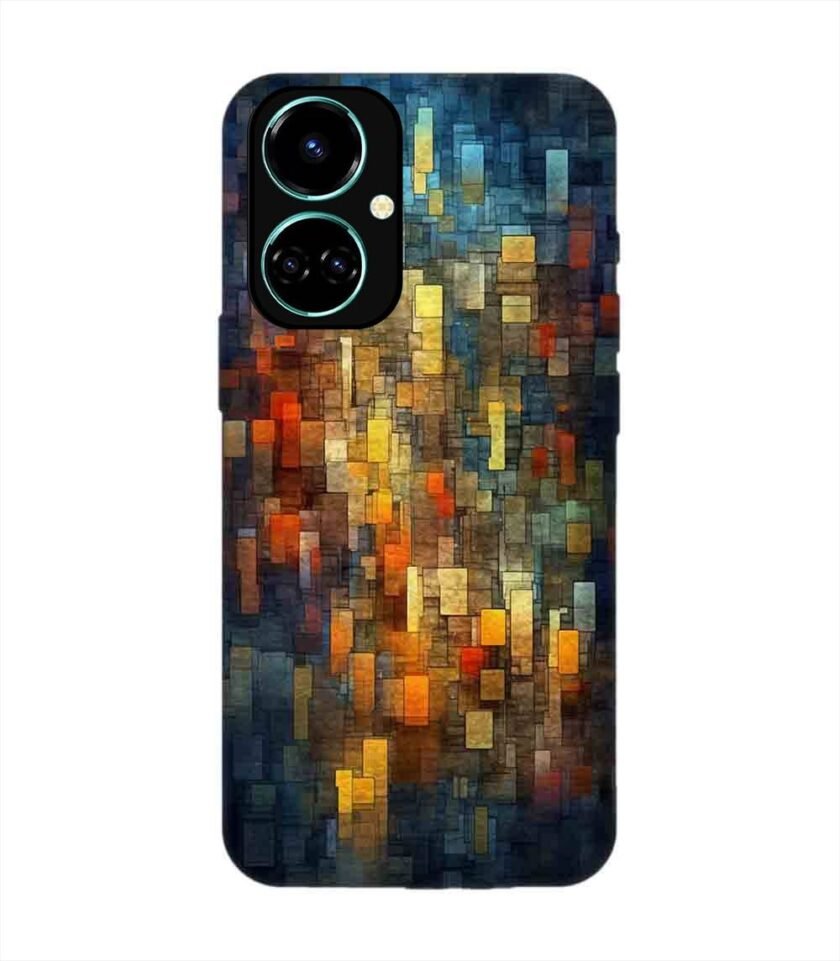 Printed Mobile Back Covers for Tecno Camon 19 Pro (5G) close up colorful mosaic squares shapes