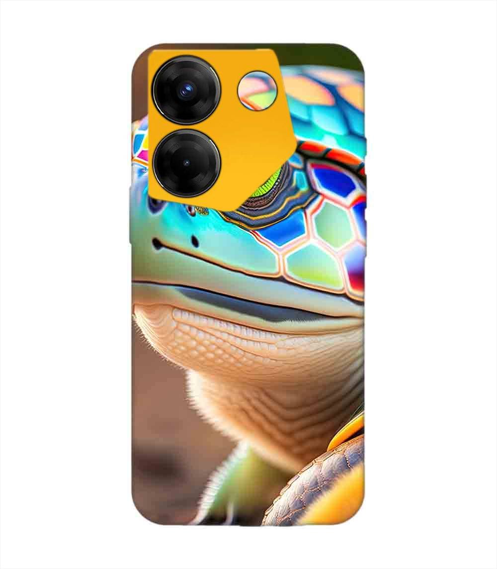 Printed Mobile Back Covers for Tecno Camon 20 Pro (5G) close up cute turtle
