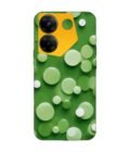 Printed Mobile Back Covers for Tecno Camon 20 Pro (5G) close up green background with white polka dots