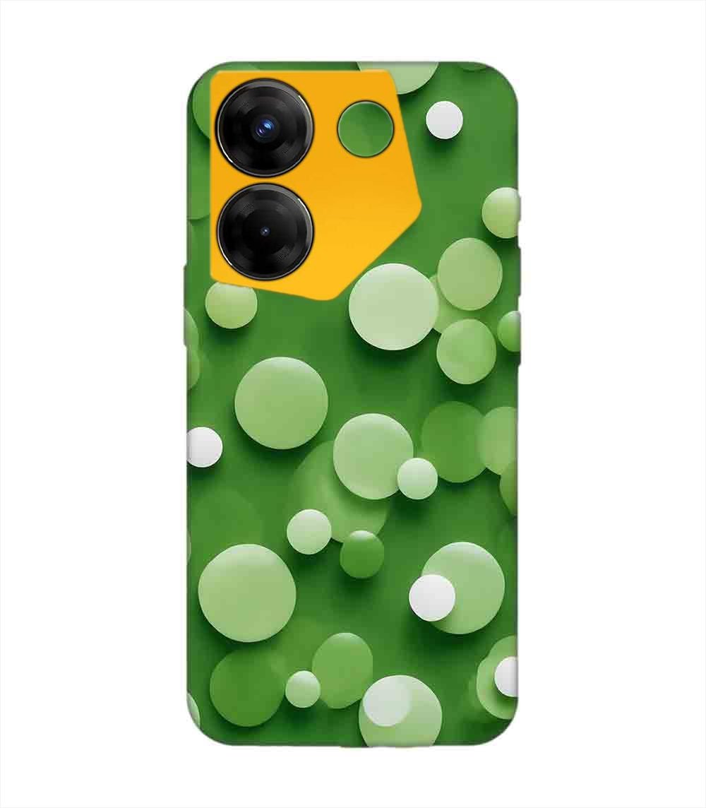 Printed Mobile Back Covers for Tecno Camon 20 Pro (5G) close up green background with white polka dots
