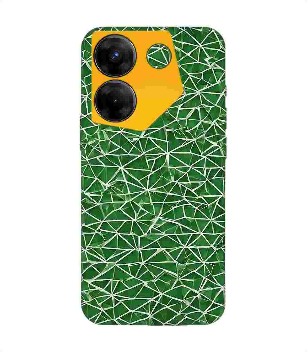 Printed Mobile Back Covers for Tecno Camon 20 Pro (5G) close up green white geometric pattern