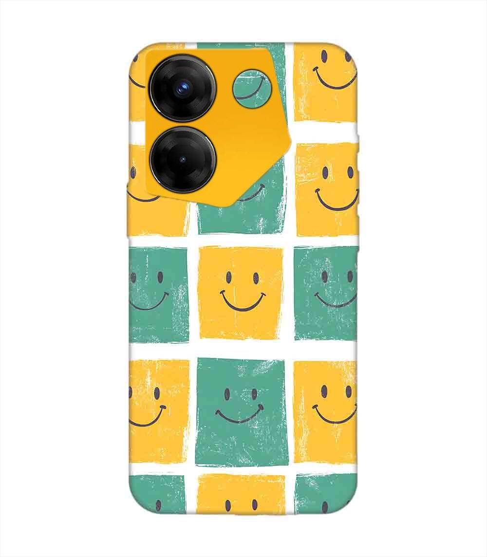 Printed Mobile Back Covers for Tecno Camon 20 Pro (5G) close up pattern smiley faces