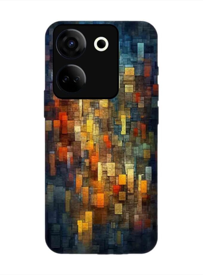 Printed Mobile Back Covers for Tecno Camon 20 close up colorful mosaic squares shapes
