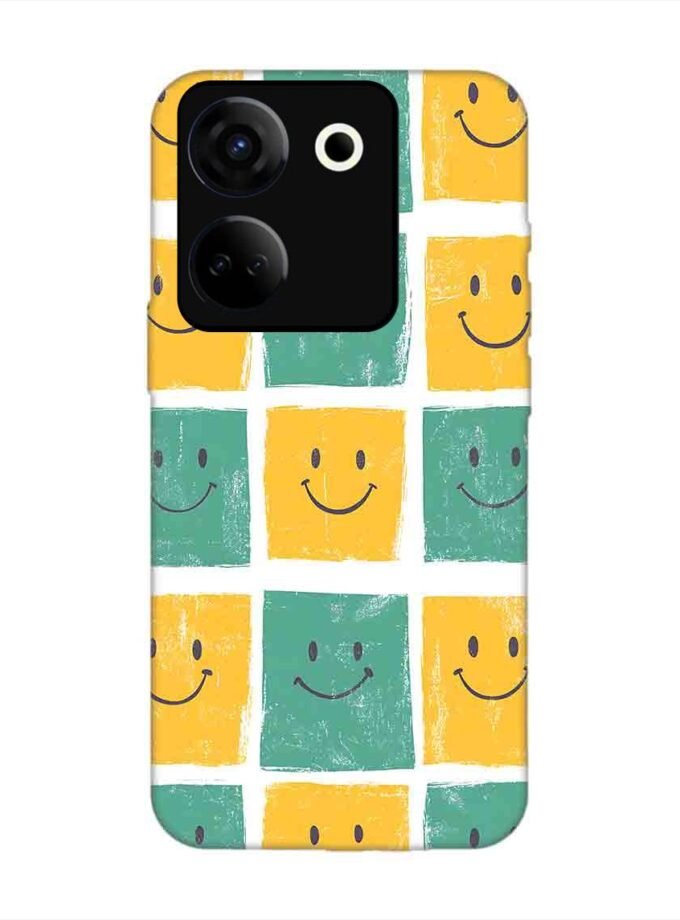 Printed Mobile Back Covers for Tecno Camon 20 close up pattern smiley faces
