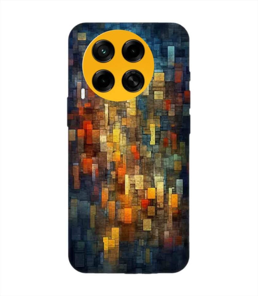 Printed Mobile Back Covers for Tecno Camon 30 (5G) close up colorful mosaic squares shapes