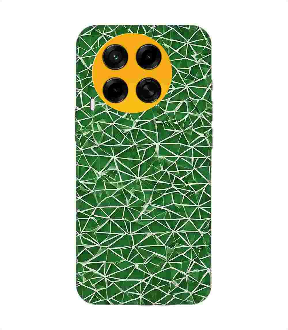 Printed Mobile Back Covers for Tecno Camon 30 (5G) close up green white geometric pattern