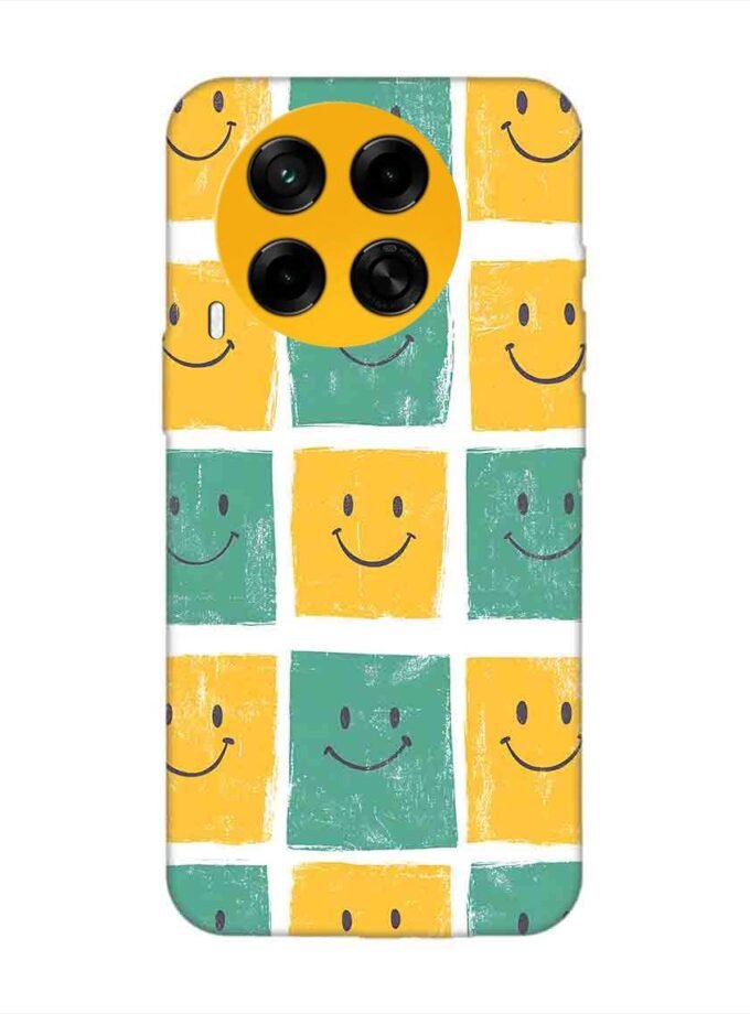 Printed Mobile Back Covers for Tecno Camon 30 (5G) close up pattern smiley faces