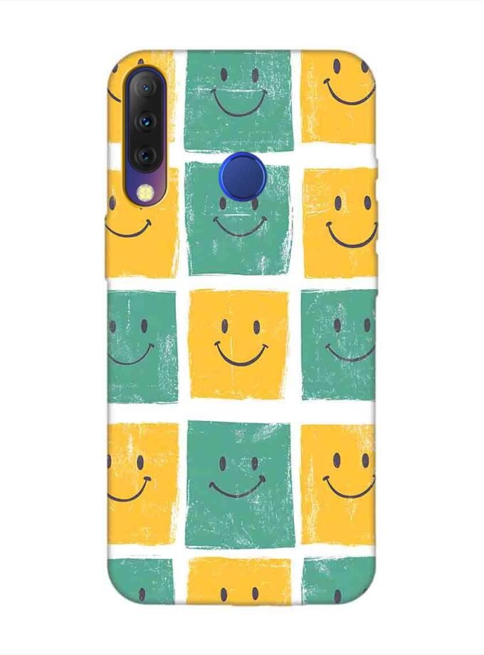 Printed Mobile Back Covers for Tecno Camon I4 close up pattern smiley faces