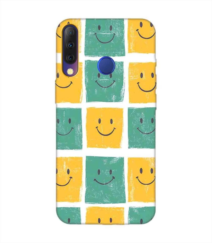 Printed Mobile Back Covers for Tecno Camon I4 close up pattern smiley faces