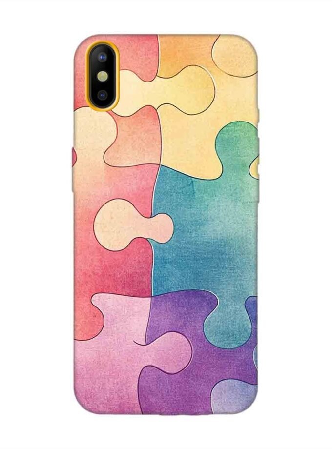 Printed Mobile Back Covers for Tecno Camon Iace 2 close up colorful puzzle piece
