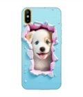 Printed Mobile Back Covers for Tecno Camon Iace 2 close up dog looking out hole wall