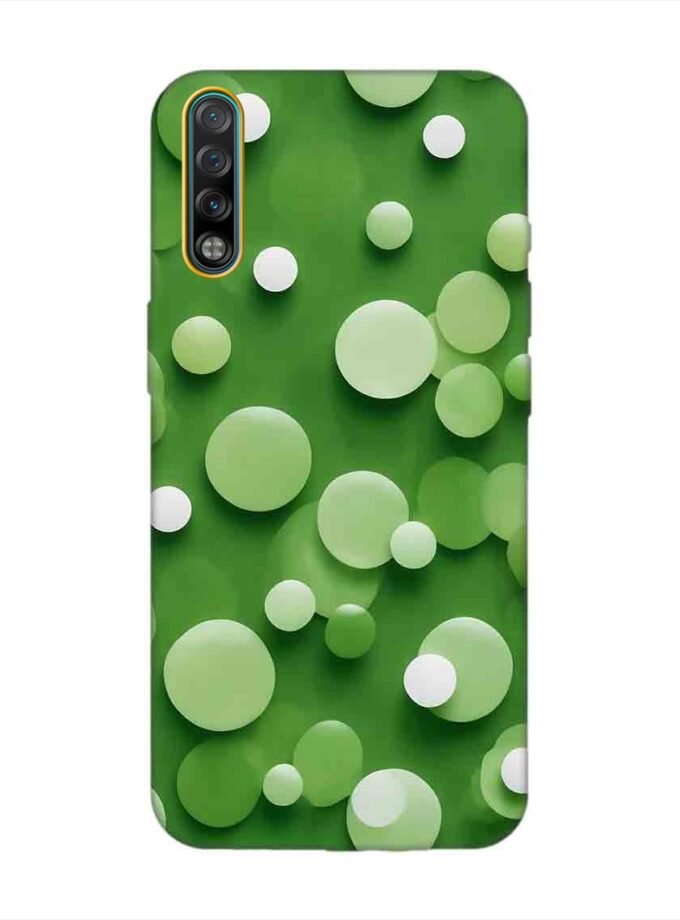 Printed Mobile Back Covers for Tecno Phantom 9 close up green background with white polka dots