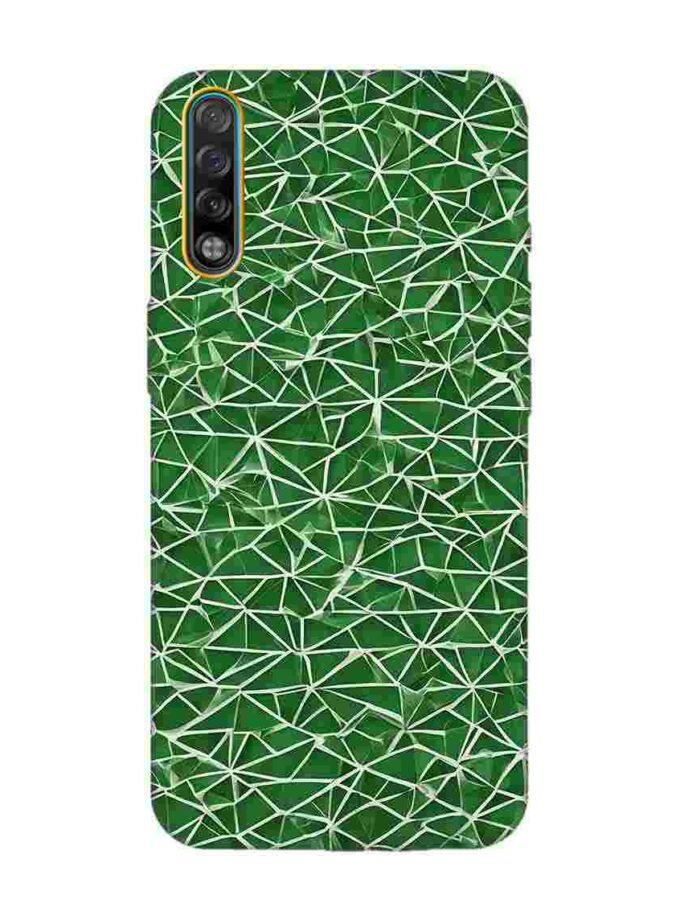 Printed Mobile Back Covers for Tecno Phantom 9 close up green white geometric pattern