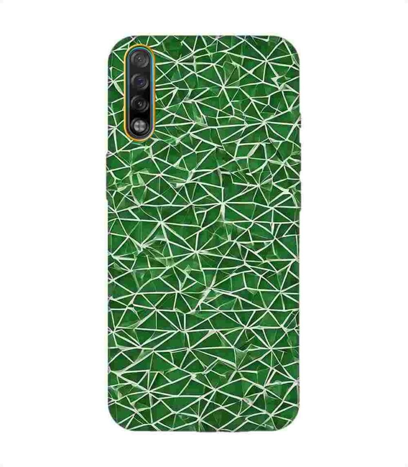 Printed Mobile Back Covers for Tecno Phantom 9 close up green white geometric pattern