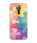 Printed Mobile Back Covers for Tecno Phantom X close up colorful puzzle piece