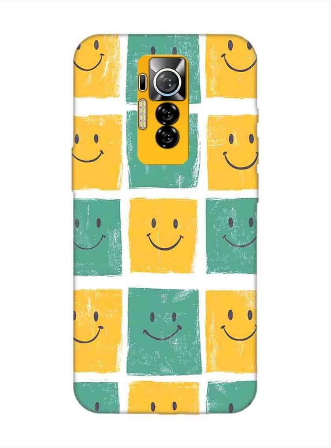 Printed Mobile Back Covers for Tecno Phantom X close up pattern smiley faces