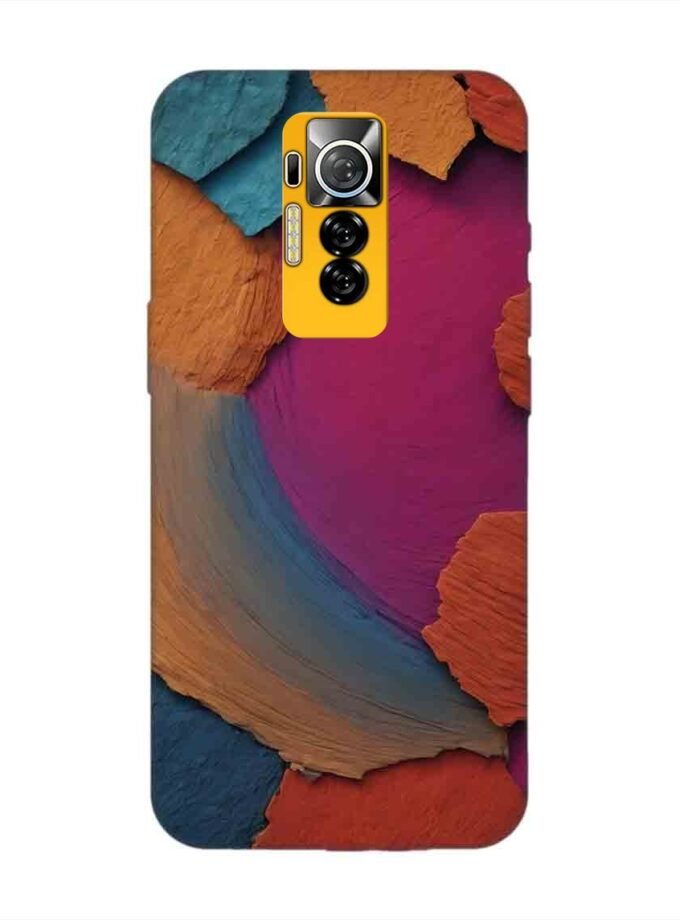 Printed Mobile Back Covers for Tecno Phantom X closeup color textured surface