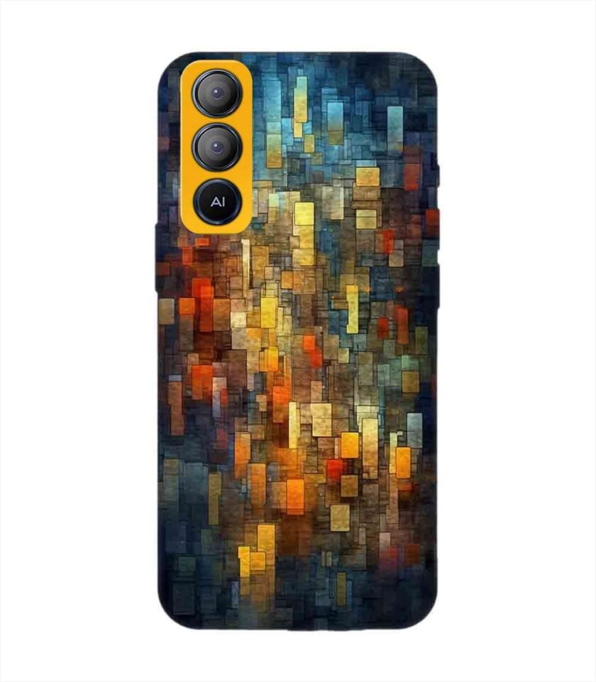 Printed Mobile Back Covers for Tecno Pop 5 Lite close up colorful mosaic squares shapes