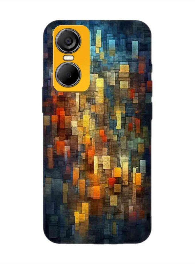 Printed Mobile Back Covers for Tecno Pop 6 Pro close up colorful mosaic squares shapes