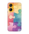 Printed Mobile Back Covers for Tecno Pop 6 Pro close up colorful puzzle piece