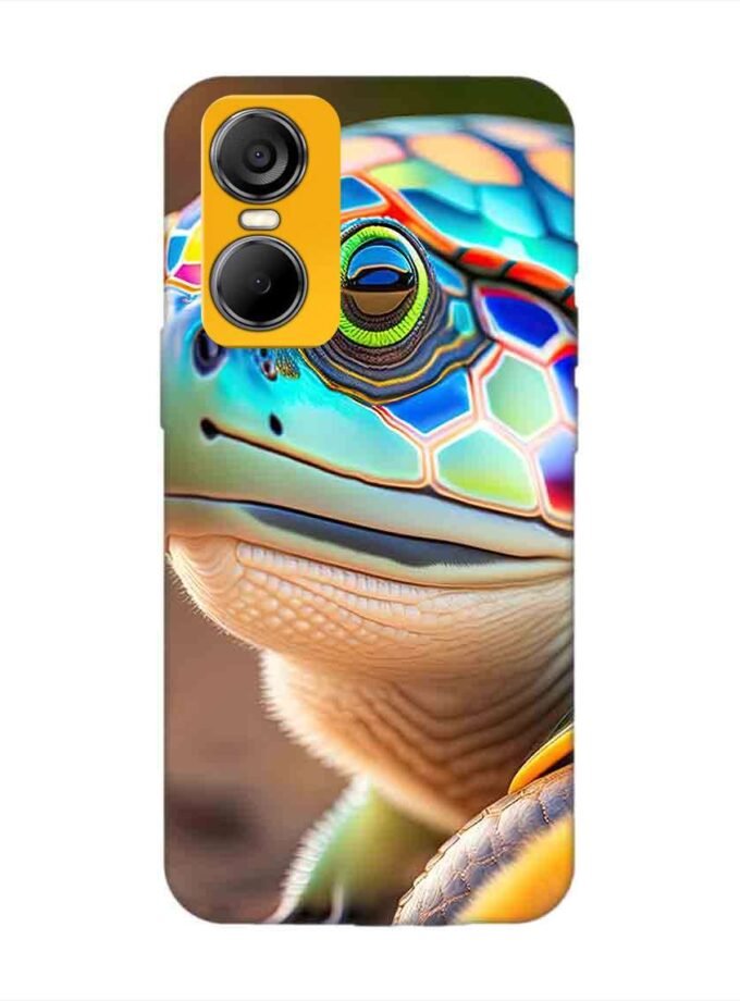 Printed Mobile Back Covers for Tecno Pop 6 Pro close up cute turtle