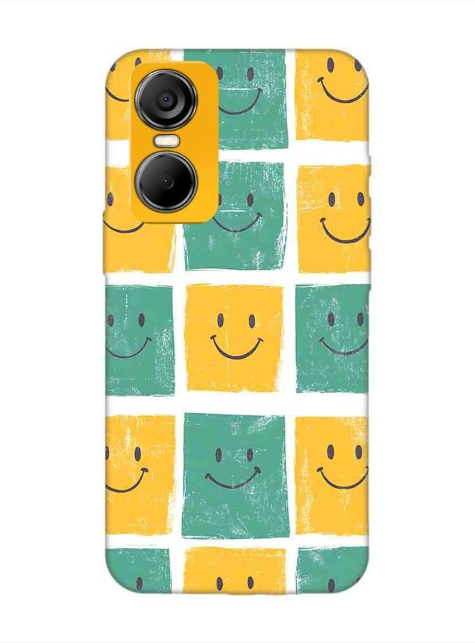 Printed Mobile Back Covers for Tecno Pop 6 Pro close up pattern smiley faces