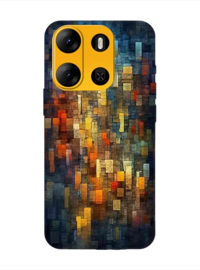 Printed Mobile Back Covers for Tecno Pop 7 Pro close up colorful mosaic squares shapes