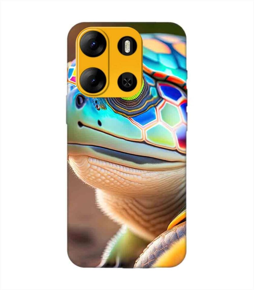 Printed Mobile Back Covers for Tecno Pop 7 Pro close up cute turtle