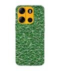 Printed Mobile Back Covers for Tecno Pop 7 Pro close up green white geometric pattern