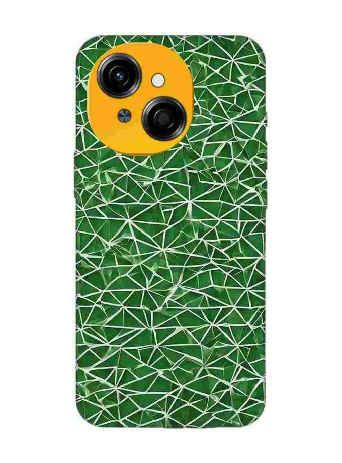 Custom Printed Case Cover for Tecno Pop 9 (4G) close up green white geometric pattern