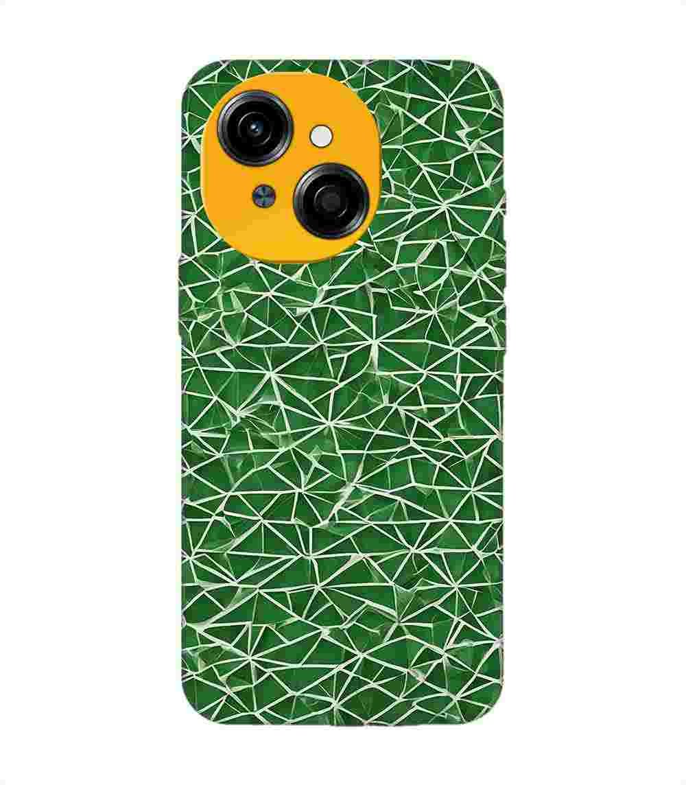 Custom Printed Case Cover for Tecno Pop 9 (4G) close up green white geometric pattern