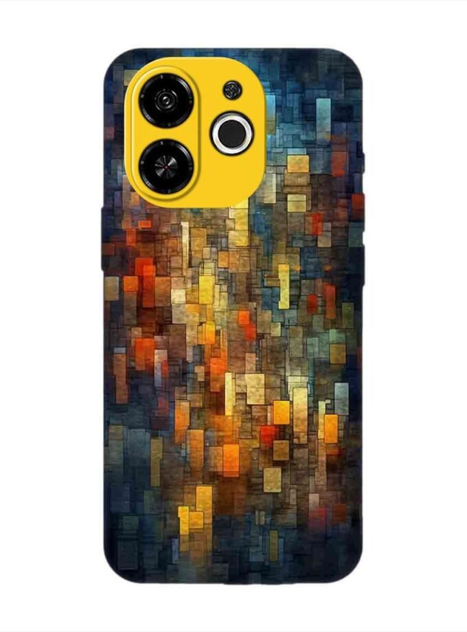 Printed Mobile Back Covers for Tecno Pop 9 (5G) close up colorful mosaic squares shapes