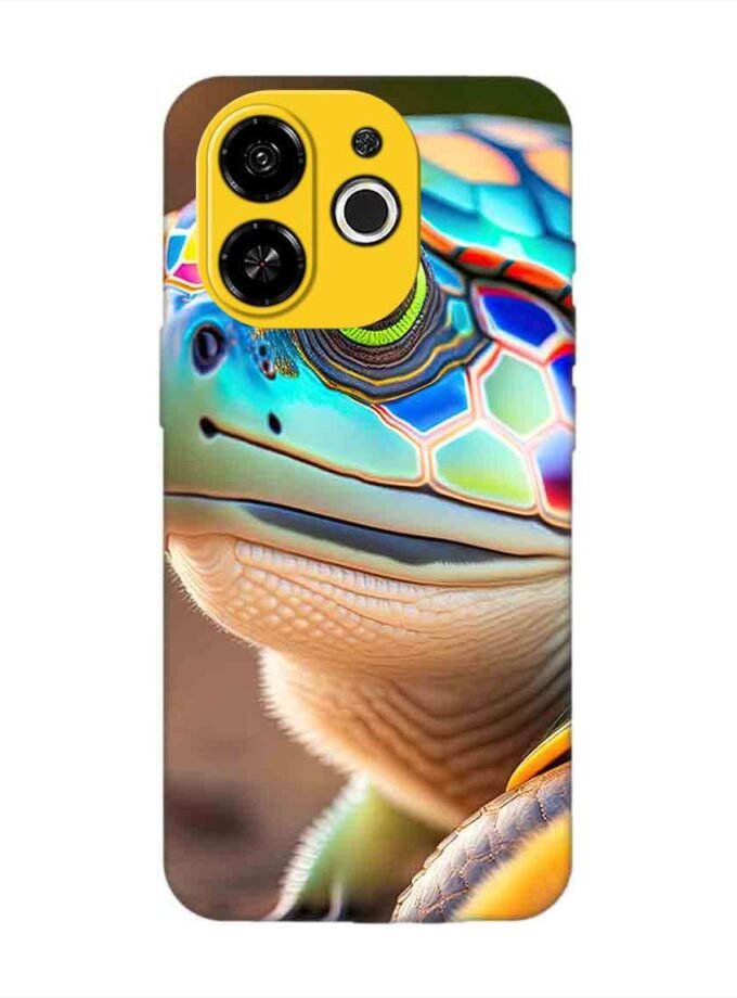 Printed Mobile Back Covers for Tecno Pop 9 (5G) close up cute turtle