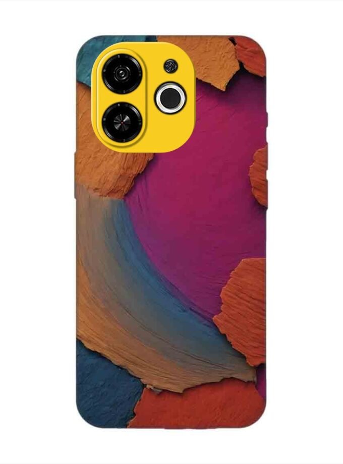 Printed Mobile Back Covers for Tecno Pop 9 (5G) closeup color textured surface