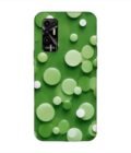 Printed Mobile Back Covers for Tecno Pova 2 close up green background with white polka dots