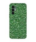 Printed Mobile Back Covers for Tecno Pova 3 close up green white geometric pattern