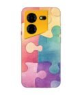Printed Mobile Back Covers for Tecno Pova 5 Pro (5G) close up colorful puzzle piece