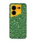 Printed Mobile Back Covers for Tecno Pova 5 Pro (5G) close up green white geometric pattern