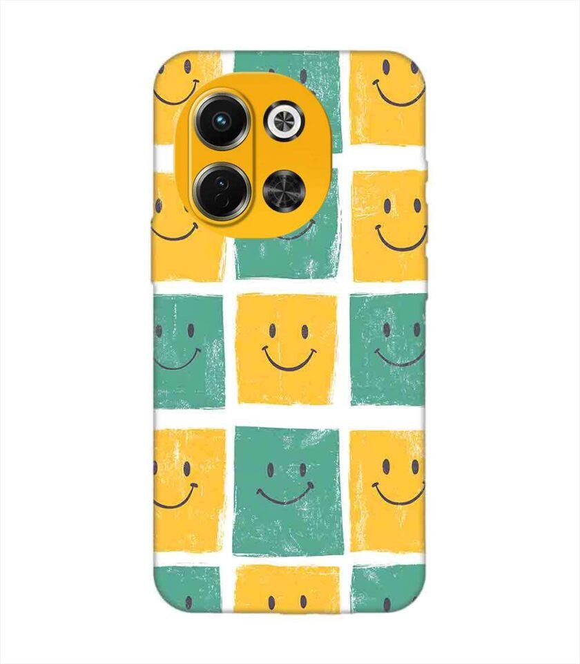 Printed Mobile Back Covers for Tecno Pova 6 Neo (5G) close up pattern smiley faces