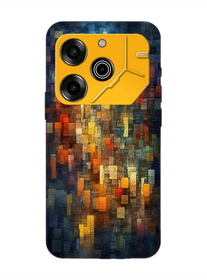 Printed Mobile Back Covers for Tecno Pova 6 Pro (5G) close up colorful mosaic squares shapes