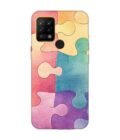 Printed Mobile Back Covers for Tecno Pova close up colorful puzzle piece